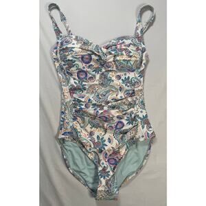 Nip Tuck Swim Floral Ruched One Piece Swimsuit US 4 Tummy Control Resort